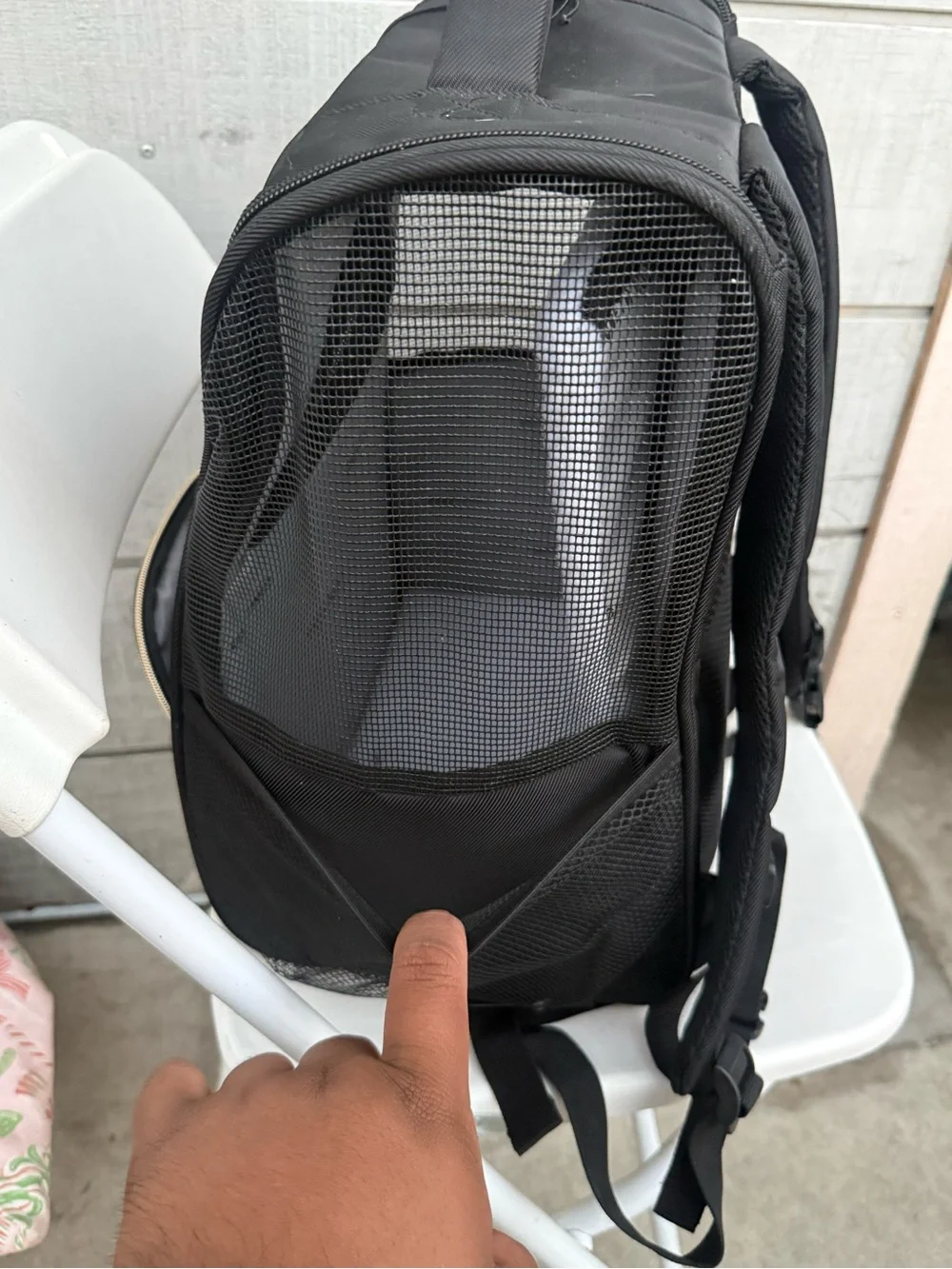 Kenneth Cole Black Backpack Pet Carrier with Gold Trim